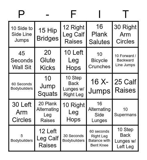 PhilanthroFIT: QuaranTEAM Bingo Card