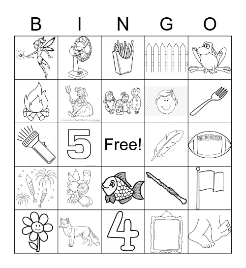 Initial /F/ BINGO Card