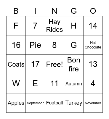 Bonds and Love Bingo Card