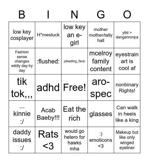 How similar are you to helen? Bingo Card