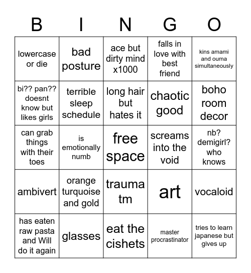 how similar are we Bingo Card