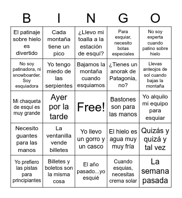 7B Así Se Dice Bingo Card