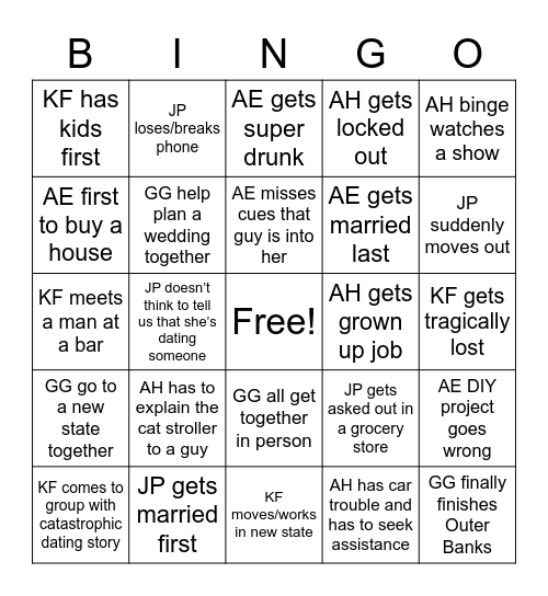 Golden Life Bingo Card