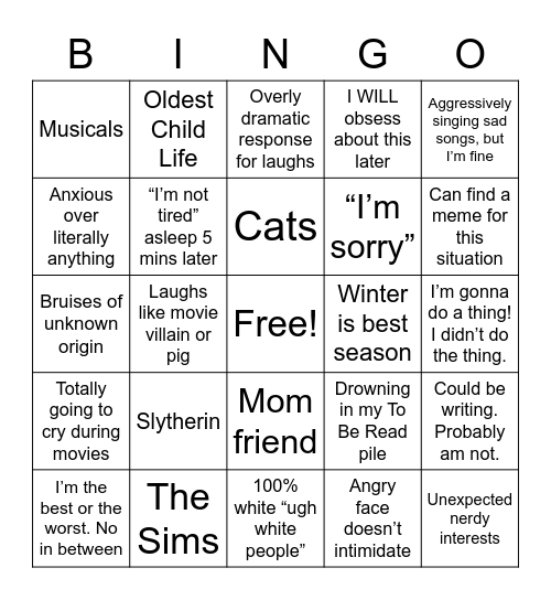 How much do we have in common? Bingo Card