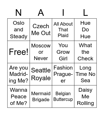 Color Street Bingo Fun!!!!! Bingo Card