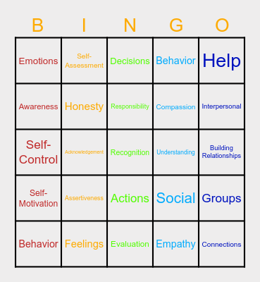 Mrs. Imbriano's SEL Bingo Card