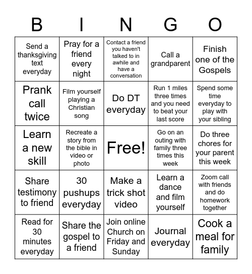 WEEK TWO (HARD) Bingo Card