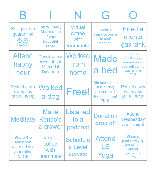 LifeSquire Bingo Card