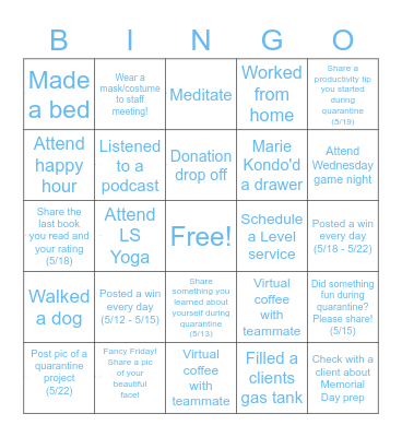 LifeSquire Bingo Card