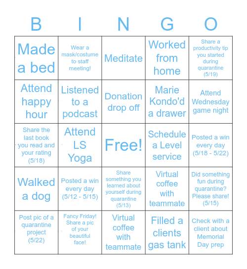 LifeSquire Bingo Card