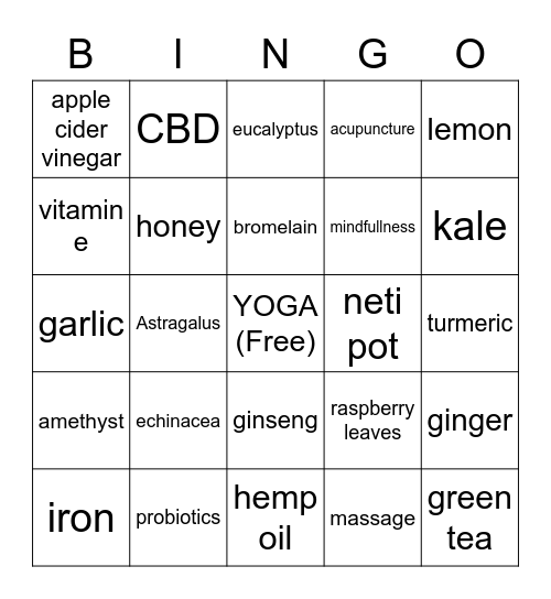 Next Big COVID Cure Bingo Card