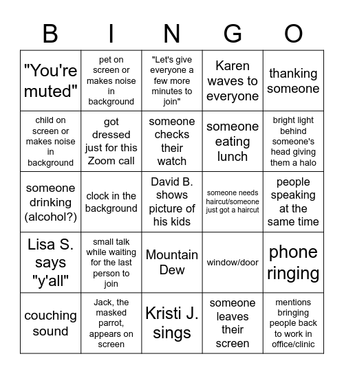 Springer Bingo the Sequel Bingo Card