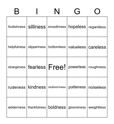 EXP1 Bingo Card