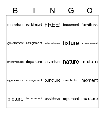 EXP5 Bingo Card