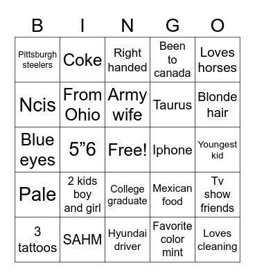 Emily’s Bingo Card