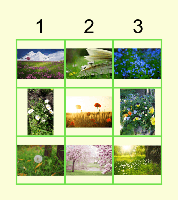 Wiosenne kwiaty Bingo Card