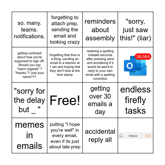 EMAIL BINGO Card