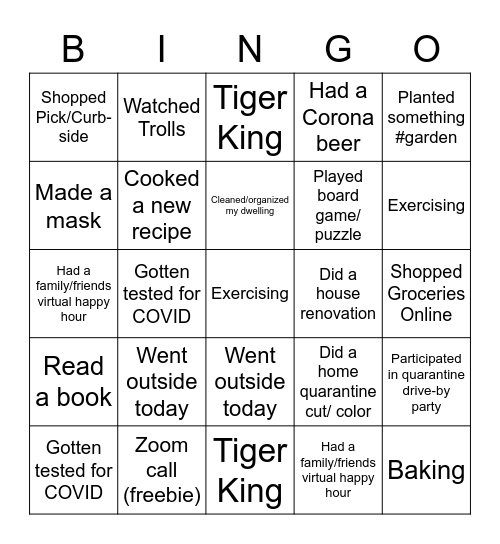 CatMan Quarantine Bingo! Bingo Card