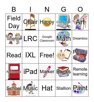 School Bingo Card