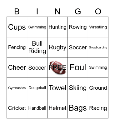 SPORTS Bingo Card