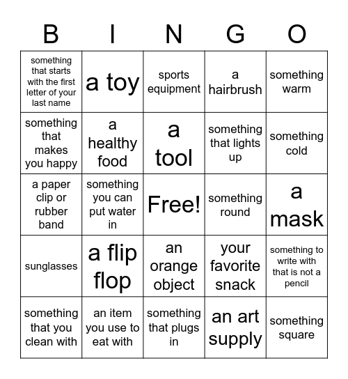 Royal Scavenger Hunt Bingo Card