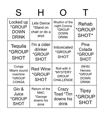 Group challenge card Bingo Card