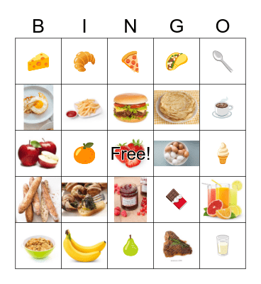 French Food Bingo Card