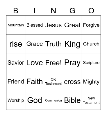 Big Church Bingo Card