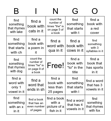 4th grade Bingo Card