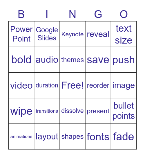 Power Point Bingo Card