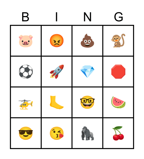 Transitions Emoji Bingo Card