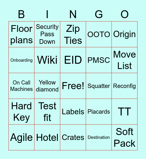 MA Bingo Card