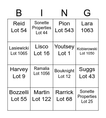 Team B Bingo Card