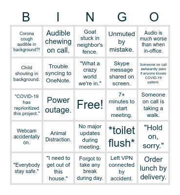 Lockdown Bingo Card