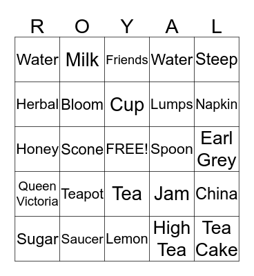 Royal Ladies Of Forest Park @ Laclede Groves Bingo Card