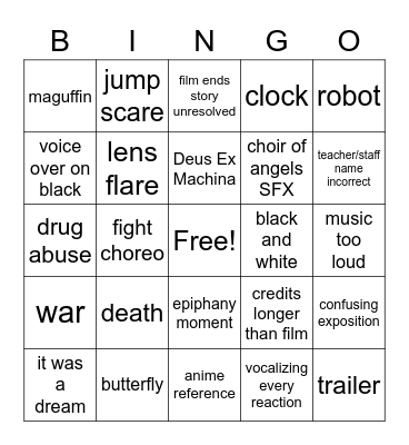 Animation is Fun! Bingo Card