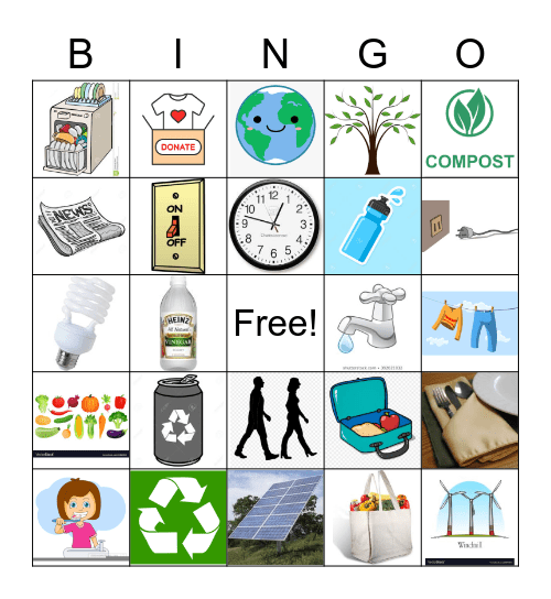 Household Elf Bingo Card