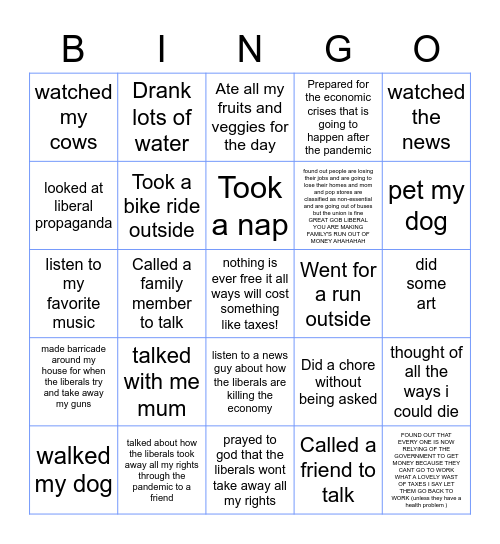 Staying Healthy BINGO! Bingo Card