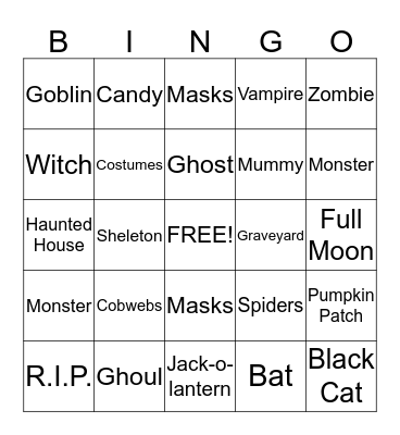 HALLOWEEN BINGO Card