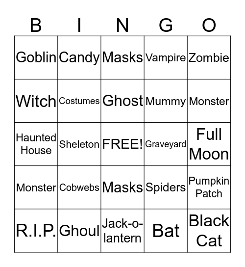 HALLOWEEN BINGO Card