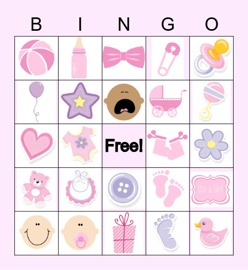 Baby Shower Bingo Card