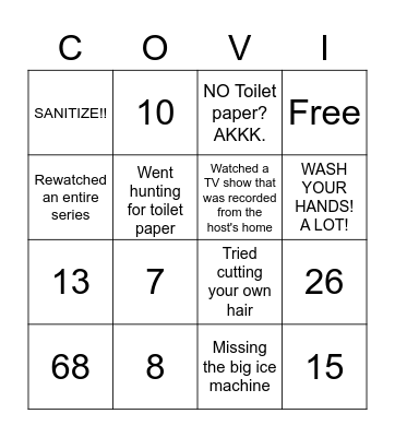 COVID-19 Bingo Card