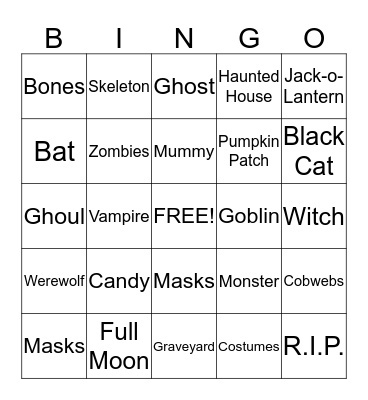 HALLOWEEN BINGO Card