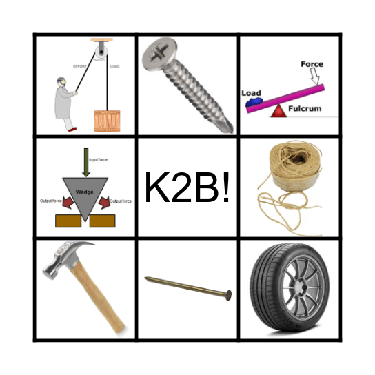 Simple Machines Bingo Card