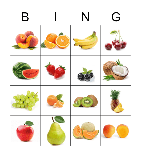 BINGO DE FRUTAS Bingo Card