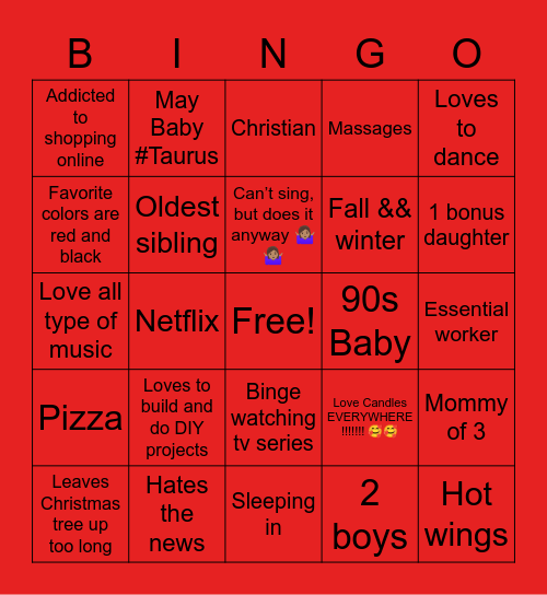 MARISSA Bingo Card