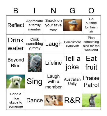 Wellness Bingo Card