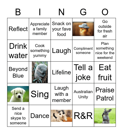 Wellness Bingo Card