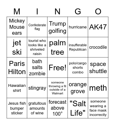 FLA- Bingo Card