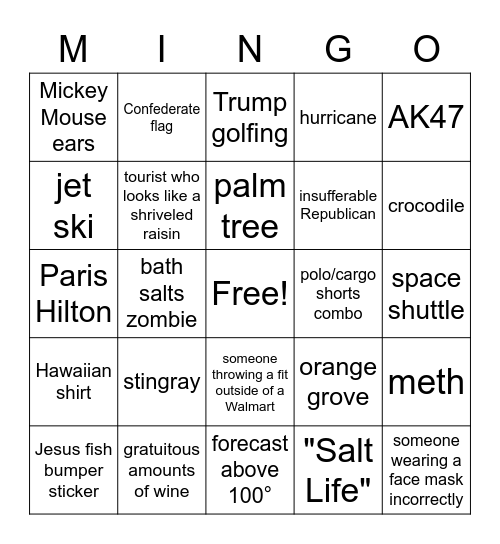 FLA- Bingo Card